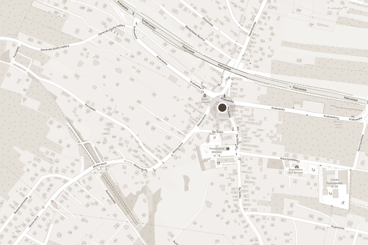 Mapa okolicy: ul. Krakowska 124, 43-607 Jaworzno